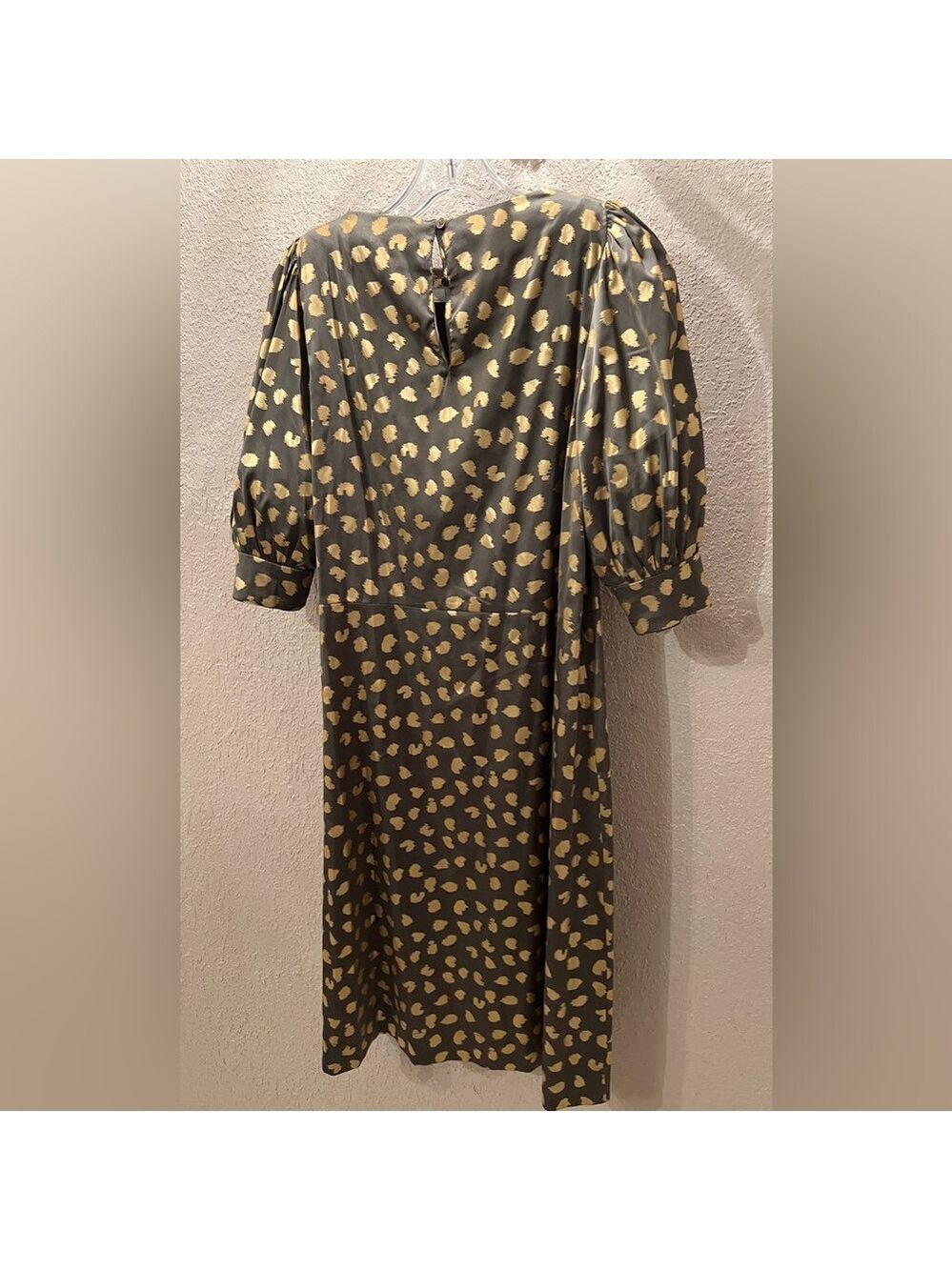Manoush Paris EUC Metallic Gold Animal Print Midi Dress FR 38 (US 6) - Picture 2 of 6